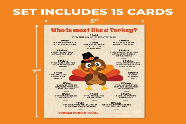 WHO Is Most Like The Turkey Game Player Guide